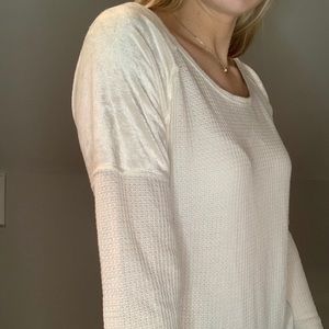 Lucky Brand long sleeve waffle + velvety shoulders